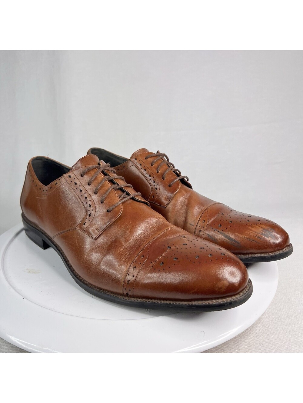 Stacy Adams Granville Perforated Cap-Toe Oxfords Men’s Size 15M